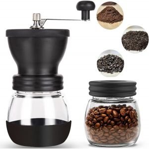 Moulin &Agrave; Caf&eacute; Manuel, Moulin &Agrave; Caf&eacute; Portatif Avec 2 Bocaux En Verre - Neuf