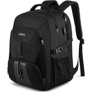 ChicSlick-Sac À Dos Homme Grand 50L, Ordinateur Portable 17 Pouces Antivol Imperméable Pc Portable Avec Chargement Usb Voyage Affaires Pour Loisir Scolaire Collège - Noir[X1664] - Neuf
