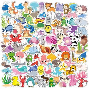 Lot De 100 Autocollants Imperméables Pour Bricolage,Ordinateur Portable,Bouteille D'eau,Journal,Autocollants En Vinyle Imperméable De Qualité Supérieure (Petits Animaux) - Neuf