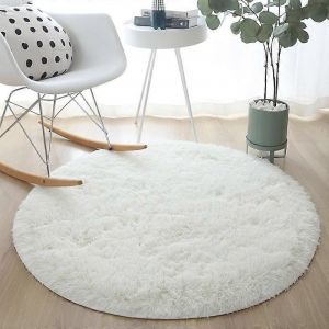 Tapis Rond En Peluche Pour Salon, Canape, Repose-Pieds, Moelleux Et Doux, Pour Chambre D'enfant, Balcon, Hangi - Neuf
