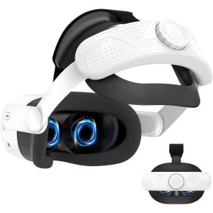 Mevronisshop-T3 Sangle De T&ecirc;te Pour Metaquest 3s Accessoires, Vr Sangle Elite Pour Metaquest 3s Strap, R&eacute;duit La Pression Sur Le Visage Et La T&ecirc;te (Blanc T3) - Neuf