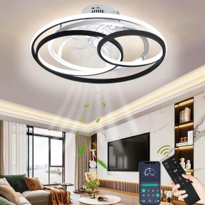 SUBZONAL-Ventilateur de Plafond Silencieux Avec &Eacute;clairage LED Moderne et T&eacute;l&eacute;commande - Plafonnier &agrave; Intensit&eacute; Variable Pour Salle &agrave; Manger, Salon, Chambre &agrave; Coucher - Neuf