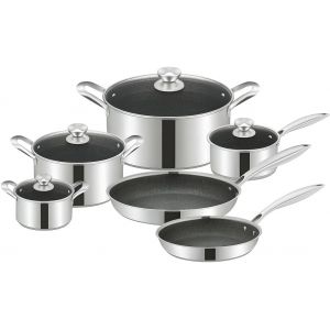 Jexnovashop-Royal Swiss Batterie De Cuisine Tri-Ply, Ensemble De Casseroles Et Po&ecirc;les En Acier Inoxydable &Agrave; Trois Couches, Casseroles Antiadh&eacute;sives Compatibles Avec Tous Types De Plaques De Cuisson ( - Neuf
