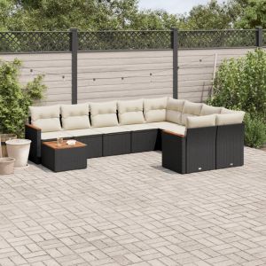 Prolenta Premium - Salon De Jardin 10 Pcs Avec Coussins Noir R&eacute;sine Tress&eacute;e - Neuf