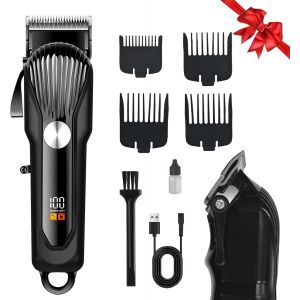 Tondeuse Cheveux Hommes, Professionnel Tondeuse Barbe Homme Avec Display Led, Tondeuse Homme Usage Domestique Et Salon De Coiffure, 2000 Mah Rechargeable Rasoir Electriques - Neuf