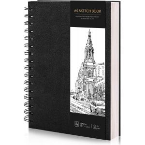 Kalanka-Carnet De Croquis A5 - 200 G/M&sup2; - Papier Blanc Vierge - Bloc &Agrave; Spirale - Pour Croquis, Illustration, Dessin (60 Feuilles/120 Pages) - Neuf