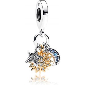 Ytseazn-Breloque En Argent Sterling 925 Pour Femme,Bracelets,Collier,Or Rose,Étoile,Lune Et Soleil,Clé Étoile,Planète,Clips Étoile Et Lune,Étoile De Mer,Pendentif Intégré,Cadeau - Neuf