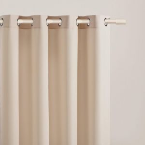 Eryi-Rideau Avec ?illets Aura 140 X 250 Cm Largeur X Hauteur, Décoration De Fenêtre, Curtains Et Draperies Intérieurs Pour Salon, Chambre Moderne Lisse Crème, 1 Pièce - Neuf