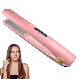 Lisseur Et Boucleur Sans Fil 2 En 1, 2600 Ma, Mini Lisseur De Voyage Avec 3 Temp&eacute;ratures, Id&eacute;al Comme Cadeau Pour Femme, Rose - Neuf