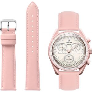 Bracelet Omega X Swatch Moonswatch-Cuir Bracelet De Moonwatch Montre Homme Femme-Dégagement Rapide Bracelet Pour Swatch Omega 20mm Remplacement.[U2559] - Neuf