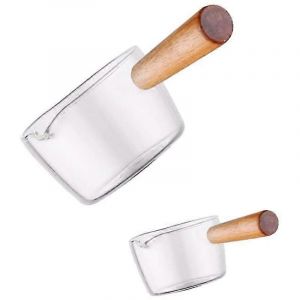 2pcs Verre Crémier Mini Sauce Pichet Lait Jug Verseur Pichet Pichet Pot À Café Serveur Bols De Trempette W - Neuf