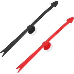 PLAY-2Pcs Grandes Flèches Rotatives, Flèches De Jeu Détachables En Plastique Noir Et Rouge Avec Ventouse Forte Force D'Aspiration Pour Plateau De Jeu Maison Fête Célébration - Neuf