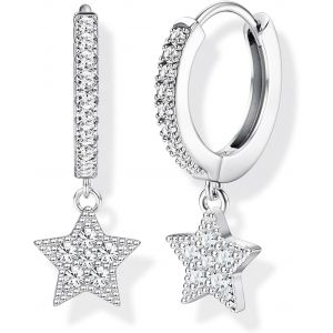 Boucles D'oreilles Creoles Plaque Or Pour Femmes Argent Cr&eacute;oles Petits Hypoallerg&eacute;nique Cr&eacute;ole Boucle D'oreille Piercing Oreille Coeur Star Creoles Bijoux Femme De Ensemble - Neuf