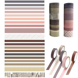 20 Rouleaux De Ruban Adh&eacute;sif Washi, Ruban De Masquage, Autocollants D&eacute;coratifs Vintage, Adh&eacute;sifs De Scrapbooking Pour Travaux Manuels, D&eacute;coration De Cadeaux, Conception De Journal D'album Photo - Neuf