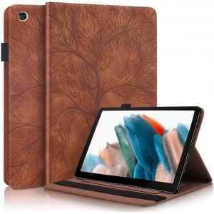 Case For Galaxy Tab A8 10.5 2021 Pu Leather Tablet Cover Protective Case For Samsung Tab A8 2021 Pencil Holder Wallet Tablet Case For Samsung Galaxy Tab A8 Sm-X200/Sm-X205/Sm-X207,Brown - Neuf