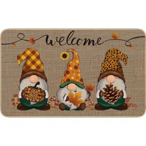 Tapis De Porte D&eacute;coratif Automne Bienvenue Gnome Tapis Citrouille Tournesol Tapis De Porte Antid&eacute;rapant Et Lavable Avec Dos En Caoutchouc Pour Int&eacute;rieur Et Ext&eacute;rieur - Neuf