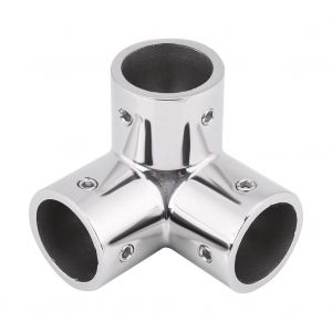 Raccord de jonction en T en acier inoxydable de 25 mm de diametre interieur pour tubes, fixations d'exposition - Neuf