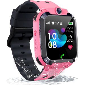Montre Connect&eacute;e Enfant Gps, Montre Gps Enfant Avec Appel Bidirectionnel Ip68 R&eacute;sistant Sos Voice Chat T&eacute;l&eacute;phone Cam&eacute;ra Jeux Mode Classe,Montre Intelligente Enfants Fille Gar&ccedil;on Cadeau Pour 3-12 Ans - Neuf