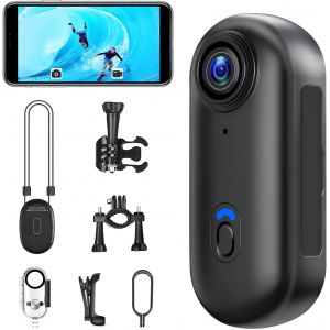 Subzonal-Mini Cam&eacute;ra D'action Hd 1080p Wifi, Cam&eacute;ra &Eacute;tanche Plong&eacute;e 30m Pour Moto/V&eacute;lo/Plong&eacute;e, Cam&eacute;ras Sportive Portable 360&deg; Grand Angle 120&deg; Avec Clip - Id&eacute;ale Running/Vtt/Surf (Cadeau Aventure 20 - Neuf