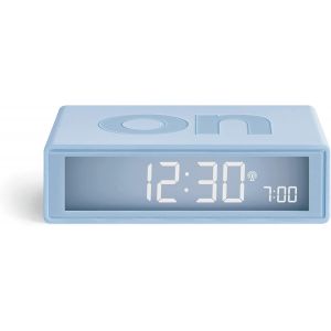 Flip+ Réveil Matin Lumineux, Réversible Avec Faces On Off Et Fonction Snooze, À Écran Lcd Et Lumière Tactile, Radio Controllé, En Gomme - Mauve - Neuf