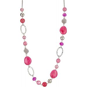 Kal-Collier Long De Perles En Argent - Collier Boheme Long Avec Perles De Cristal Et De Pierre Bijoux Fantaisie - Belle Idée De Cadeau De Fête Des Mères - Neuf