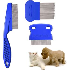 Jgd-Lot De 6 Peignes Anti-Puces Pour Chats Et Chiens, Peigne &Agrave; Poux, Dents Fines, Ensemble De Toilettage Pour Chats, Chiens, Animaux Domestiques, Marques De D&eacute;chirure, Outil De Retrait Des Tiques - Neuf