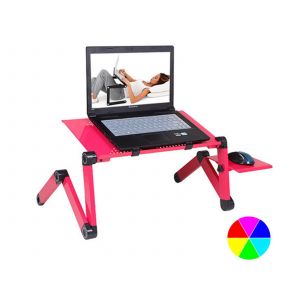 Table r&eacute;glable pour ordinateur portable avec tapis de souris et syst&egrave;me de refroidissement - Neuf