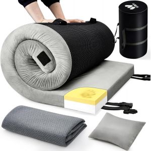 Letnerny-Matelas De Camping En Mousse À Mémoire De Forme Pour Enfants ¿ Portable Et Confortable ¿ Petit Coussin De Sol Pour Extérieur, Intérieur, Randonnée, Sac De Couchage Compact Et Épais - Neuf
