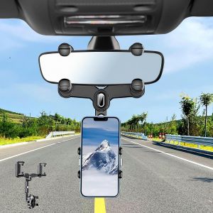 Kal-Support De Téléphone Portable Pour Rétroviseur De Voiture - Rotation À 360° - Multifonction - Support De Téléphone Portable - Support Universel Pour Voiture - Style 2 (Style 1) - Neuf