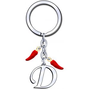 Kal-Porte-Cl&eacute;s Initial A-Z, Pendentif D&eacute;coratif Piment, Cadeau Pour Femme Homme, Anniversaire No&euml;l - Neuf