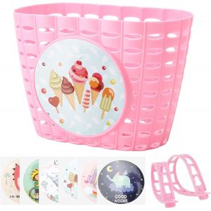 Panier De V&eacute;lo Pour Enfant Avant &Eacute;tanche-En Plastique-Accessoires De V&eacute;lo Pour Enfants-Panier De V&eacute;lo Pour Fille-Panier De V&eacute;lo Avant-Panier De V&eacute;lo Pour L'&eacute;cole,L'ext&eacute;rieur,Le Cyclisme - Neuf