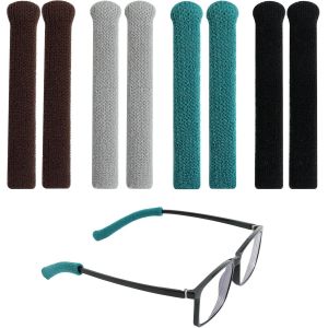 Kalanka-Embouts Pour Branches De Lunettes, 4 Paires Protege Branche Lunette Coussinet Oreille Lunettes En Tricoter Couvre-Bras De Lunettes Antid&eacute;rapants Accessoires Pour Lunettes - Neuf