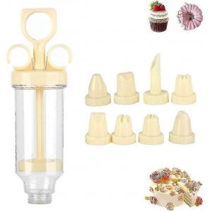 Seringue de décoration,seringue à gâteau,seringue de décoration de pâtisserie,seringue de stylo à chocolat,avec 8 buses différentes - Neuf