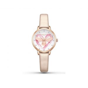 Montre Ronde &Eacute;tanche Pour Femme Avec Mouvement &Agrave; Quartz Et Bracelet En Cuir - Neuf