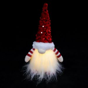 Gnome Ornement de No&euml;l Lumineux de Conception de D&eacute;coration de la Maison 30x10cm Couleur Rouge 1Pc - Neuf