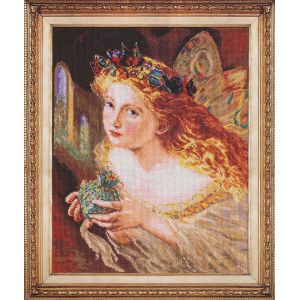 Kit Point De Croix Compt&eacute; "F&eacute;e" 27x33 Cm - Neuf