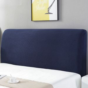 (Bleu Foncé,140-160 Cm)¿Tête De Lit De Protection Couvercle De La Tête De Lit, Couverture De Conception Solide Tête De Lit Couverture Amovible Lavable, Tête De Lit Couverture De Chambre À Coucher - Neuf