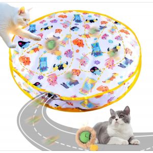 Tapis De Jeu Interactif Pour Chat-Tapis De Jeu Pour Chat-Avec Balle-2 En 1-Jouet De Chasse Simulé-Tapis De Jeu Pour Stimuler L'instinct De Chasse (Style 3) - Neuf
