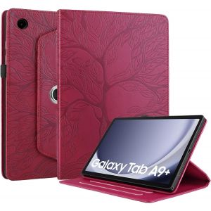 Case For Samsung Galaxy Tab A9+ 11 Inch 2023 Sm-X210/X215/X216 360 Degree Rotating Stand Pu Leather Protective Wallet Case Tablet Case Galaxy Tab A9+ 11 Inch Red - Neuf
