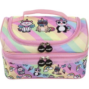 Sac à déjeuner Isotherme pour Enfants avec Compartiment Isotherme à Double étage, Sac Isotherme pour école et crèche (équipe de Licornes).[G697] - Neuf