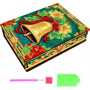 Boîte De Rangement Pour Peinture Au Diamant - Cloches De Noël - Set D'ornements De Noël En Paillettes Sans Poussière - Boîtes De Rangement - Neuf
