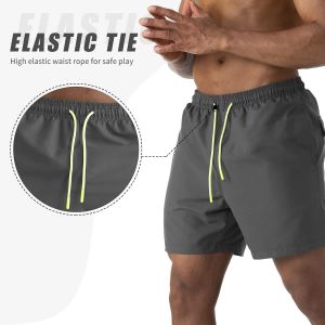 Tzf-Short De Bain Homme, Maillots De Bain Homme Léger À Séchage Rapide Short De Bain Imperméable Pour Homme Avec Ceinture Réglable Et Poches/Natation/Surf/Loisirs - Neuf