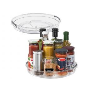 Plateau Tournant Transparent &Agrave; &Eacute;pices - Lot De 2 - Neuf