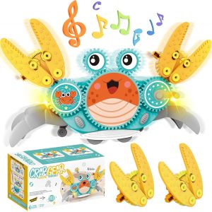 Ulteronixshop-Jouet de crabe pour gar&ccedil;ons &agrave; partir de 3 ans - Jouet musical - D&eacute;tection automatique des obstacles - Jouet interactif avec sons mobiles - Crabe qui marche pour enfants - Neuf