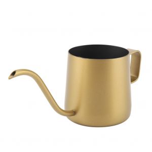 HJLIAN Bouilloire a cafe en acier inoxydable a col de cygne et bec etroit de 250 ml (doree) - Neuf