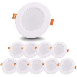 Subzonal-Spot Led Encastrable 8w, Plafonnier Encastrable &Eacute;tanche 800lm, 3000k Blanc Chaud, Ip44 Spot Led Extra Plat Id&eacute;al Pour Salle De Bain Cuisine Salon Couloir(Lot De 10) - Neuf