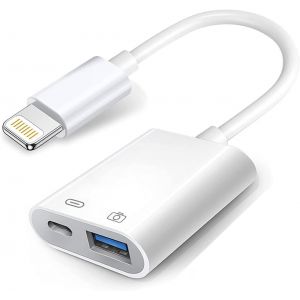 Apple Adaptateur Lightning Vers Usb Pour Appareil Photo Avec Port De Charge, Câble Usb 3.0 Otg Pour Iphone/Ipad Pour Connecter Un Lecteur De Cartes, Une Clé Usb, Un Disque U, Un Cl[GBP6274699] - Neuf