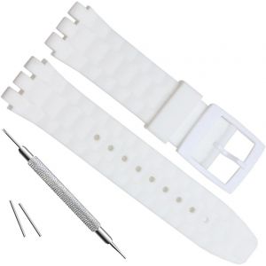 Kal-21 Mm De Remplacement Étanche En Caoutchouc De Silicone Bracelet De Montre Bracelet De Montre Blanc - Neuf