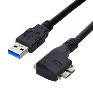 Câble Micro USB 3.0, USB 3.0 mâle vers Micro B mâle, câble d'extension de transfert de données coudé à 90 degrés avec vis de montage sur panneau 3.0M - Neuf