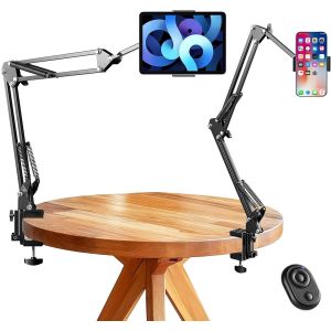 lbgwp60-Support De Téléphone Portable 105Cm Support De Téléphone En Col De Cygne Pour Bureau De Lit Trépied Pour Webcam Avec Bras Pour La Vidéographie De Photographie Plate En Direct (Noir) - Neuf